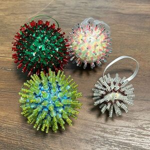 Handmade Sequin Circle Small Christmas Ornaments (4)